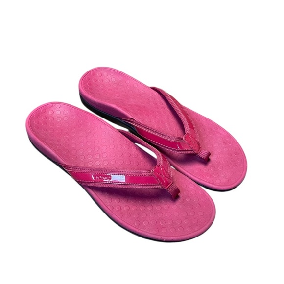 Vionic Shoes - Vionic Tide II Leather Orthotic Sandals Pink Raspberry Patent Women 11 Flip Flop